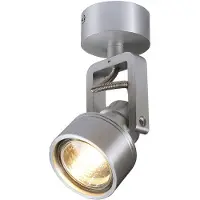 SLV 147559 INDA SPOT GU10 : Applique murale ou plafonnier, aluminium brossé, puissance maximale : 50W