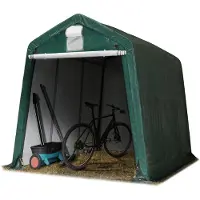 TOOLPORT 2,4 x 3,6 m Garage, abri de Stockage, PE 450 N, Tente Garage Vert foncé