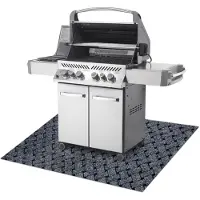 Rugsx Tapis de protection pour barbecue VECTRA 902 pour terrasse, extérieur - gris clair gris 100x120 cm