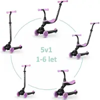 Q-Play Scooter / trottinette Sema Evo avec lumières LED Violet, âge 1 - 6 ans, jusqu'à 50 kg