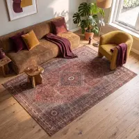 FRAAI Tapis oriental – Liva Médaillon Terracotta | 140x200cm | Terracotta | Rectangulaire | Tapis