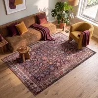 FRAAI Tapis oriental – Liva Herati Bleu | 80x150cm | Bleu | Rectangulaire | Tapis