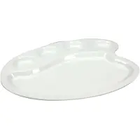 COSY&TRENDY Assiette En Porcelaine Style Palette De Peintre - L 28 X L 24,2 X H 1,5 Cm - Blanc