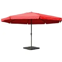 Mendler Parasol En Aluminium Meran Pro, Gastronomie, Marché, Avec Volant, Ø 5m Bordeaux Avec Pied