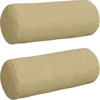 vidaXL Coussin bolster 2 pièces gris-vert Ø 15 x 40 cm Tissu velours côtelé