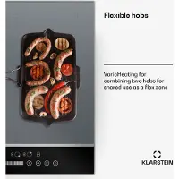 Klarstein DualTone Flex Plaque de Cuisson à Induction - 4 Zones, 7200 W,par Curseur, Thermoboost, Zones Flexibles, Minuterie, Cadre Aluminium Argent