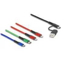 HQ Products Delock Câble de chargement USB 4 en 1 USB Typ-A + USB-C zu 2 x Lig