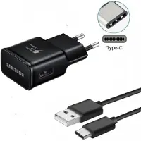 Samsung EP-TA200EBE Chargeur de voyage authentique + câble USB-C Noir