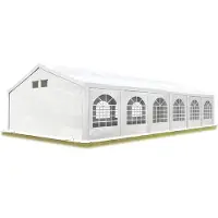 TOOLPORT Tente de réception 6x12 m Tente de Jardin Blanc bâche PE 500 N imperméable résistante aux UV avec Cadre de Sol