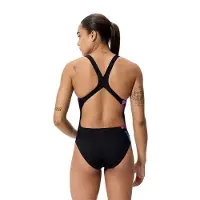 Speedo Female Placement Printed Powerback Swimsuit Rose UK 38 Femme