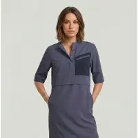 G-Star Half Placket Short Sleeve Dress Gris XS Femme