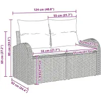 vidaXL Ensemble de canapés de jardin , 5 pièces, pour 4 personnes, gris clair et gris foncé