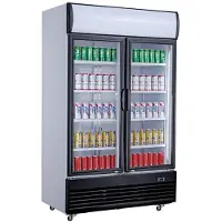 CombiSteel Réfrigérateur à 2 portes vitrées, 1000 L