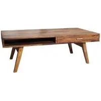 Demotex GmbH Casa Padrino Designer Table basse en bois massif Naturel 120 x H. 40 cm - Salon Table de salon