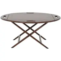 Casa Padrino Luxe Table basse / Plateau Marron Foncé 87 x 66 x H. 42 cm - Table de salon ovale en acajou - Table de service - Meubles de luxe