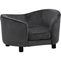 DKD Home Decor Canapé pour chien gris foncé 69x49x40 cm peluche