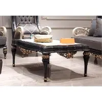 Casa Padrino Luxe Table basse baroque Blanc / Gris / Or 117 cm - Meubles de salon de style baroque