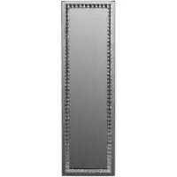 Casa Padrino Armoire à bijoux de luxe avec porte miroir Argent / Noir 35 x 9 x H. 120 cm - Collection de luxe