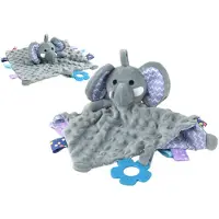 Leantoys Éléphant en peluche peluche couverture baignoires anneau de dentition hochet