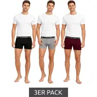 Le coq sportif Lot de 3 boxers Basic pour homme, sous-vêtements en coton K46932CO Gris/Bordeaux/Noir