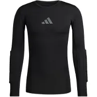 Adidas Hommes, T-shirt de sport, Padded Goalkeeper Base Layer Men's Goalkeeper Jersey Black KA1677 (XXL), Noir, XXL