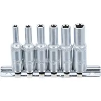 Bgs 6403 Douilles, profondes, pour profil E E4 - E10, 6,3 (1/4), 6 pcs.