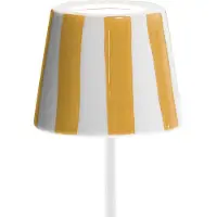 Zafferano Couvercle En Céramique Ø 130 X 100 Mm Pour Poldina Décoration Rayures Jaunes Sur Fond Blanc
