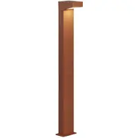 Zafferano Forward Borne Lumineuse Asymétrique 90 Cm Aluminium Peint Couleur Corten 13W Led 3000K Ip65 Idéal Pour Allées Extérieures Et Jardins Privés