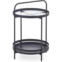 Ebuy24 Karin table basse table d'appoint 1 étagère noire.