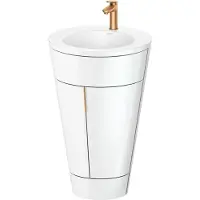 Duravit Starck 1 c-bonded Ensemble au sol, rond, 560x864x605mm, lavabo blanc satiné, poignée bronze, S19512O04850000