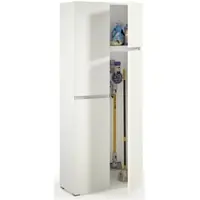 Dmora Attiniaro - Armoire Multifonctions, 80x195h cm Blanc, 6 Étagères, Fabriqué en Italie