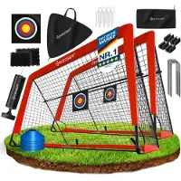 Kesser : Ensemble de 2 buts de football, antidérapants, comprenant des cônes, une cible, une sacoche de sport et une pompe à ballon