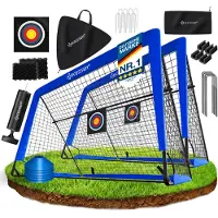 Kesser : Ensemble de 2 buts de football, antidérapants, comprenant des cônes, une cible, une sacoche de sport et une pompe à ballon