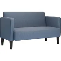 vidaXL Canapé deux places bleu 109 cm tissu velours côtelé