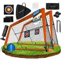 Kesser : Ensemble de 2 buts de football, antidérapants, comprenant des cônes, une cible, une sacoche de sport et une pompe à ballon