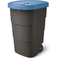 Prosperplast Wheeler 95 l anthracite avec couvercle bleu