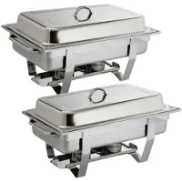 Olympia Chafing dish | Milan x2 | Acier inoxydable | 270 x 332 x 590 mm