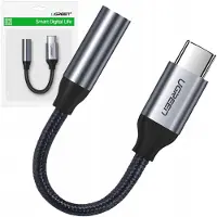 UGREEN 3,5-mm-Mini-Anschluss für USB-Typ-C-Adapter für Kopfhörer – 10 cm – Grau KP28045