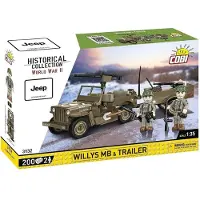 COBI Historical Collection World War II 3132 Willys MB & Trailer 200 Kl. 3132