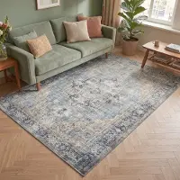 FRAAI Tapis vintage | Lugan Bleu Clair | 140x200cm | Bleu | Rectangulaire | Tapis