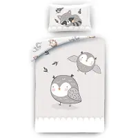 Halantex SP. z.o.o. Hibou bébé Parure de lit réversible 100 x 135 cm