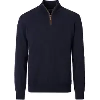 Casamoda Pull-over Demi-Zip Solid Marine Bleu Bleu foncé taille M