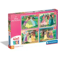 Clementoni , le Puzzle européen Made in Italie Puzzle 4 Puzzles - Disney Princess - 10 à 25 pièces