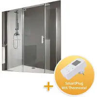 Sundirect MD300-Plus Chauffage infrarouge à miroir 60x60cm 300Watt avec thermostat intelligent pour prise de courant