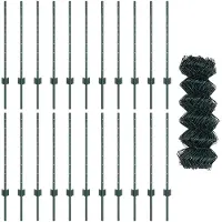 vidaXL Clôture en fil métallique avec poteaux, 25 x 0,8 m, en acier revêtu de PVC