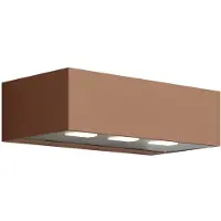 Zafferano Applique Forward 3 Lumières Asymétrique En Aluminium Corten, Led 15.5W 3000K, Indice De Protection Ip54 Pour Éclairage Extérieur Professionnel