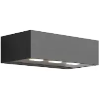 Zafferano Forward Applique À 3 Lumières Asymétrique Pour Extérieur, Corps En Aluminium Noir, Optique Orientée Avec Led Intégrée 15,5W, 3000K, Ip54, 1744 Lumens