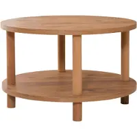 CALICOSY - Table basse ronde 2 niveauxReproduction pin atlantique D70 cm - ROBY