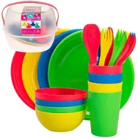 Aktive Set de vaisselle de pique-nique actif pour 4 personnes Multicolore 4 personnes Multicolore 4 personnes