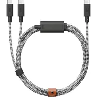 Native Union , Câble USB-C vers 2x USB-C Belt 2m, Blanc / Noir